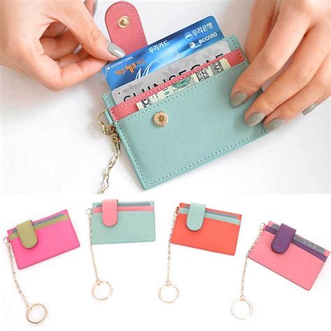 women's card holder wallet keychain